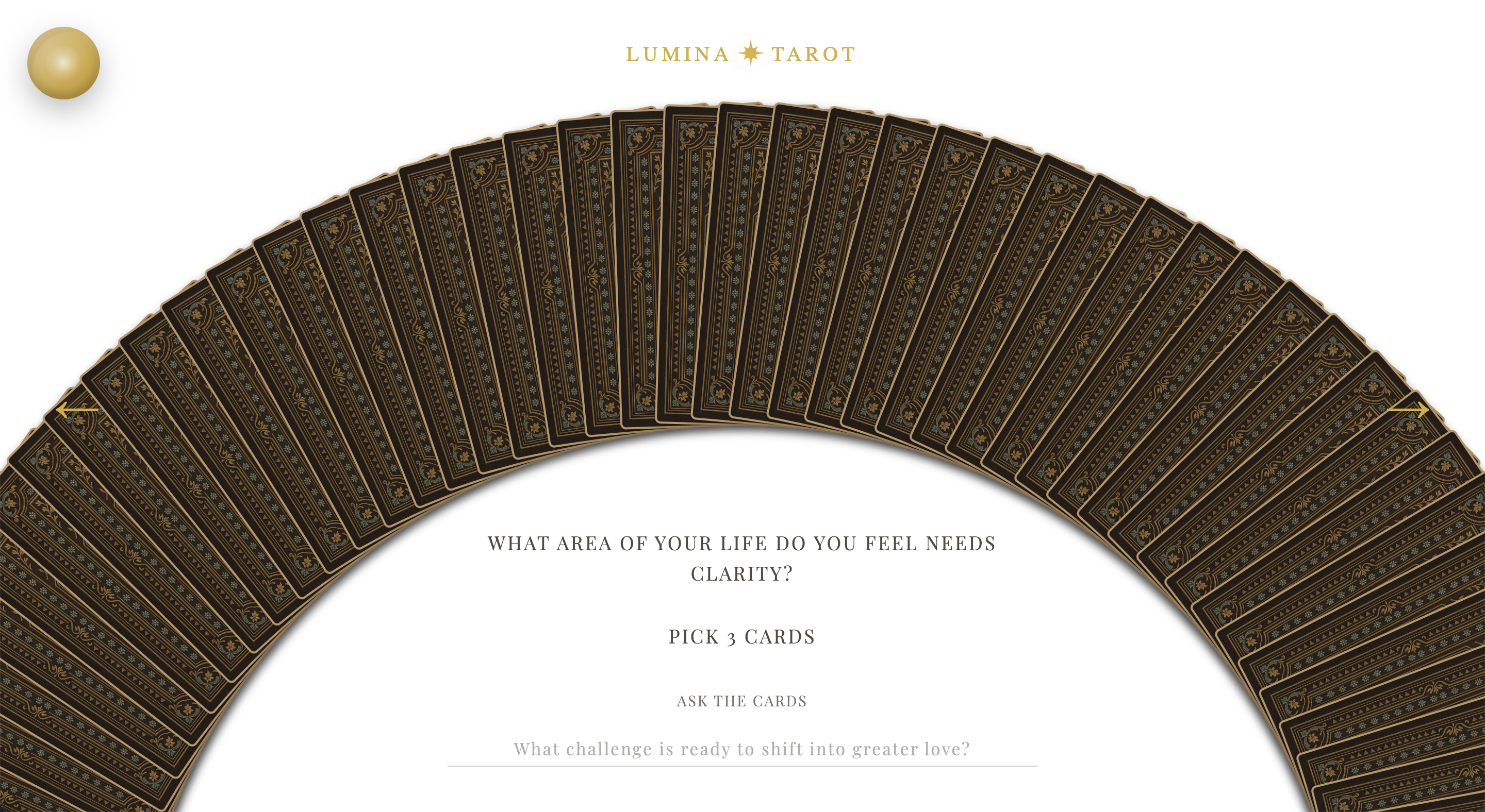 A sleek tarot reading app that uses AI to generate personalized spreads and interpretations.
